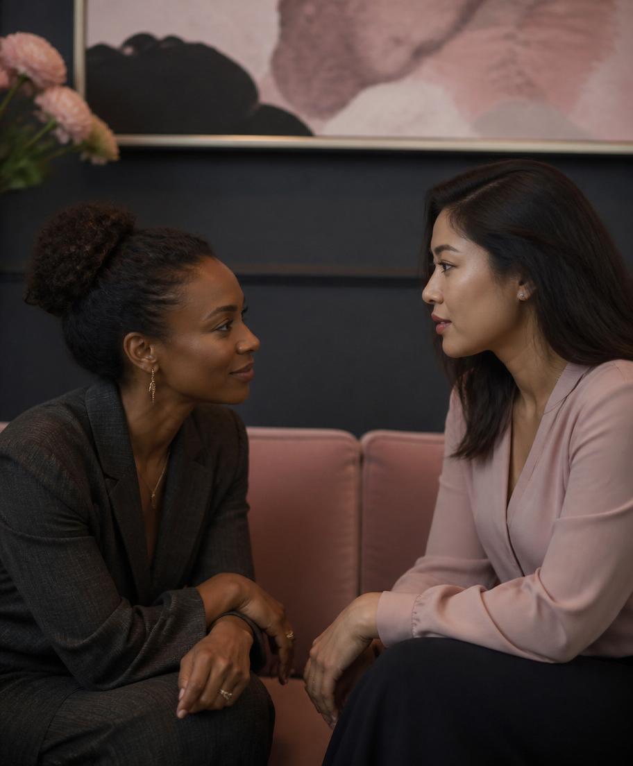 Two women in a mentoring conversation